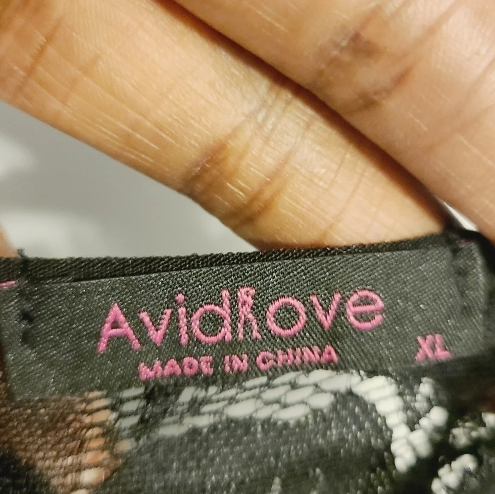 Avidlove | Women's Black Lace Chemise or Teddy (Size XL)